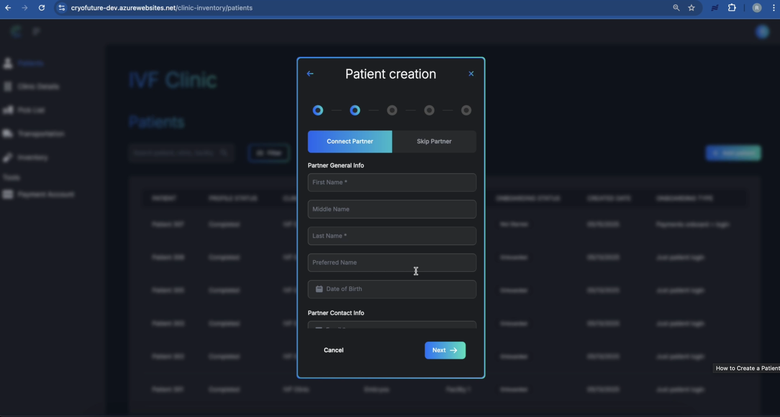 Connect Partner Option